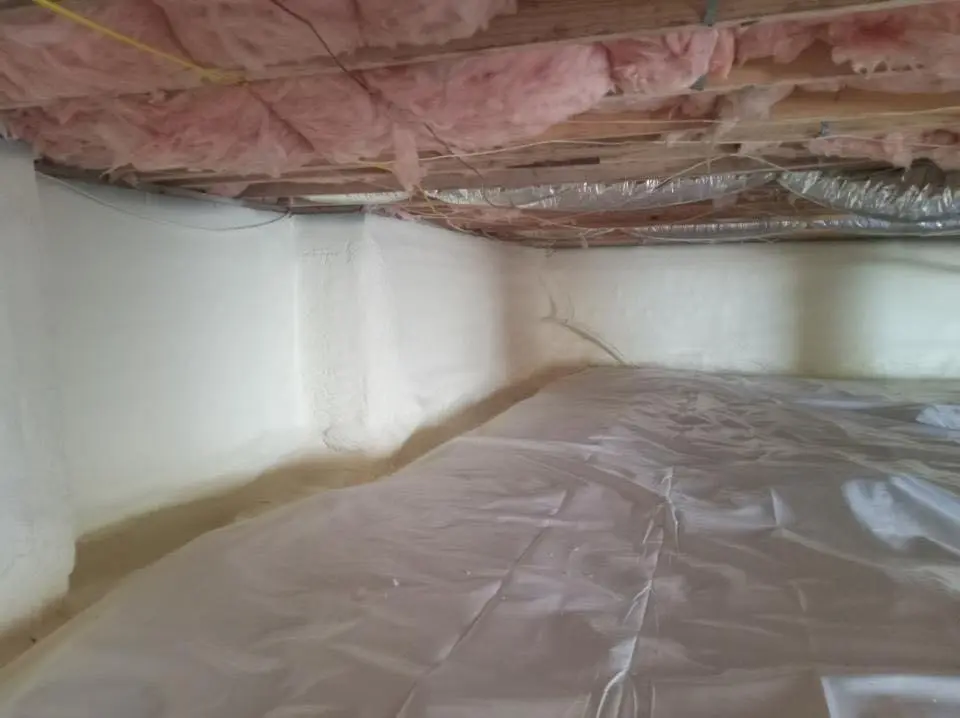 Crawl space encapsulation with closed-cell spray foam for Roof Waterproofing in Windcrest
